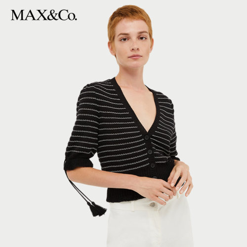 条纹开衫上衣毛衣针织衫