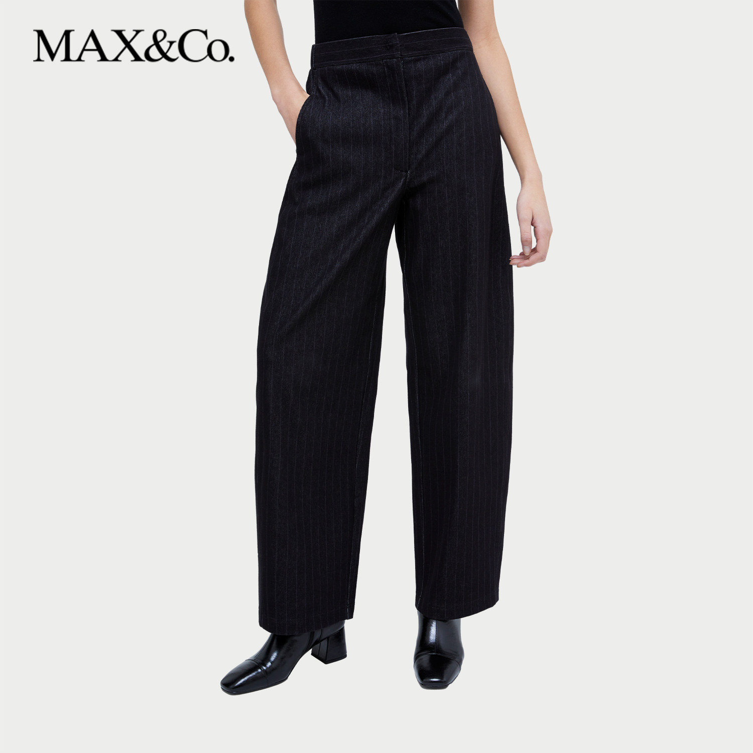 MAX&Co.秋冬条纹平纹针织西装长裤6786014302,女装/女士精品,休闲裤,淘宝优惠券,粉丝福利购,淘宝优惠卷