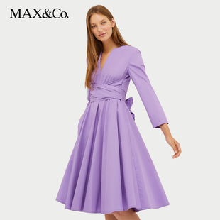 MAXCo.春夏气质全棉府绸长袖 连衣裙6221154 长款