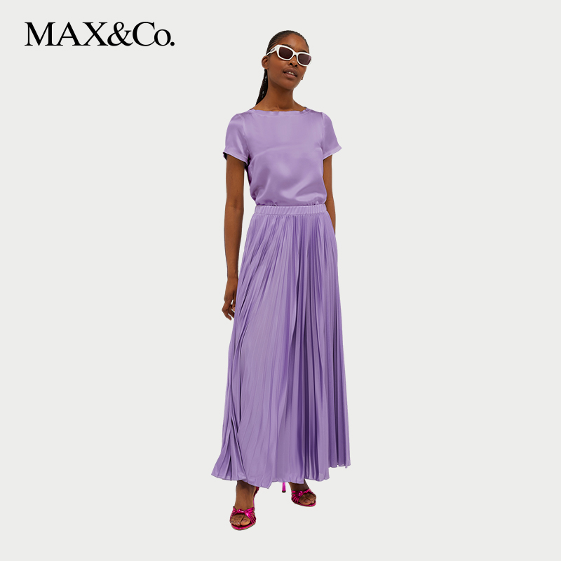 【甄选惠享】MAX&Co.春夏平纹针织长款半身裙6771014402maxco