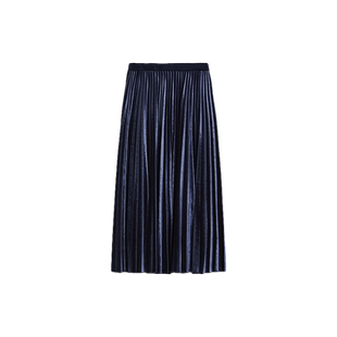 MAX&Co.秋冬天鹅绒褶皱中长半裙7774093003003