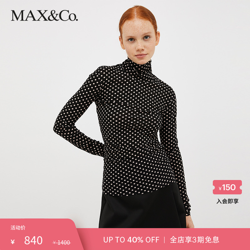 MAX&Co.2023春夏新款高领薄纱长袖T恤7941033003005maxco-封面