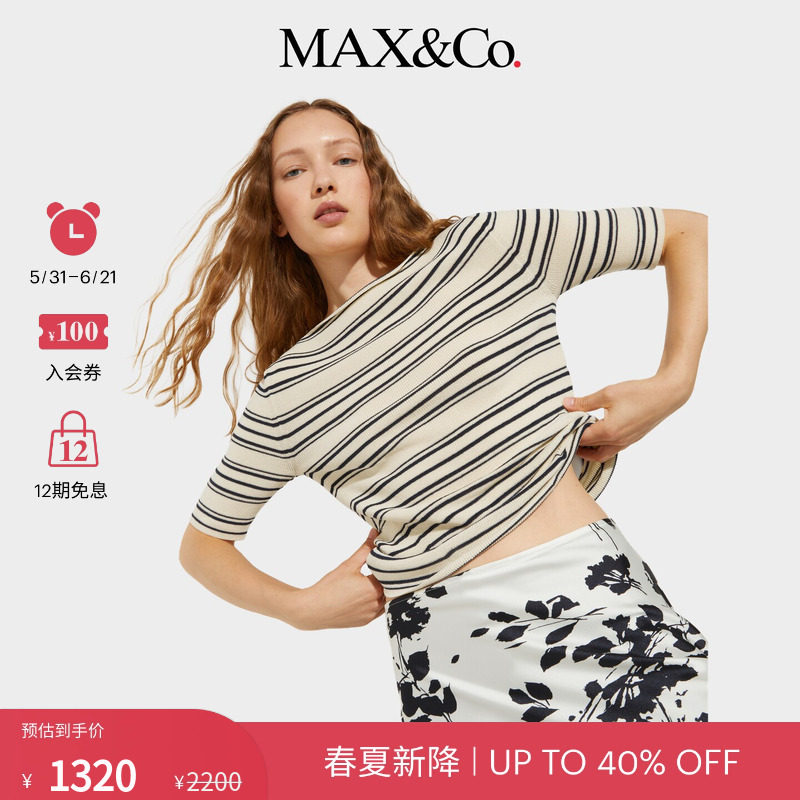 MAX&Co.26春夏新品女装薄款针织短袖T恤6361016302
