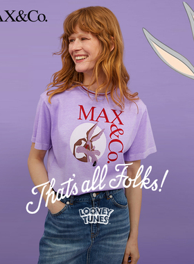 MAX&Co.春夏Looney Tunes Logo纯棉印花 T 恤8971014