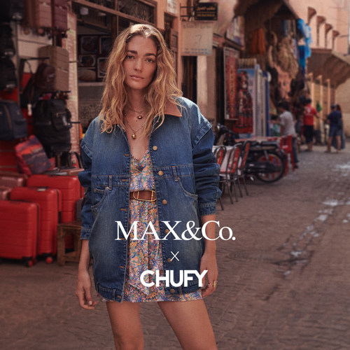 拼色翻领美式牛仔夹克