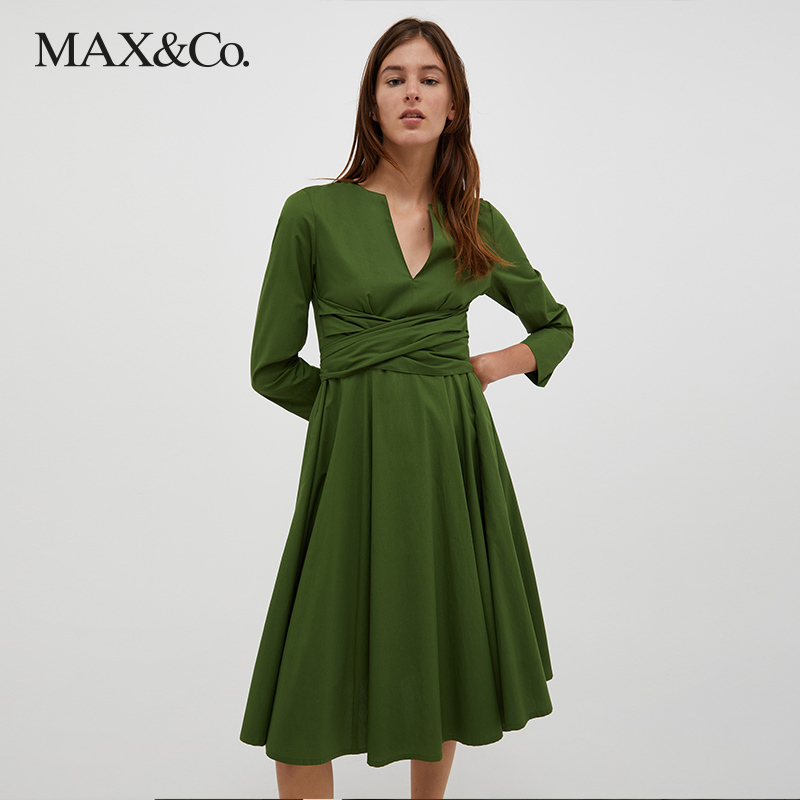MAX＆CO．棉府绸连衣裙