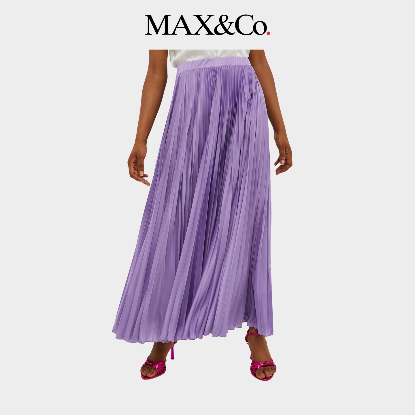 MAX&Co.女装紫色平纹针织长款半身裙6771014402maxco