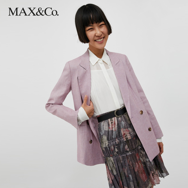 MAX&Co.春夏新款 亚麻混纺西装外套女7041162003002maxco