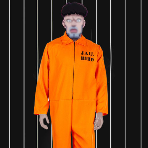 跨境新款囚服欧美男橙色