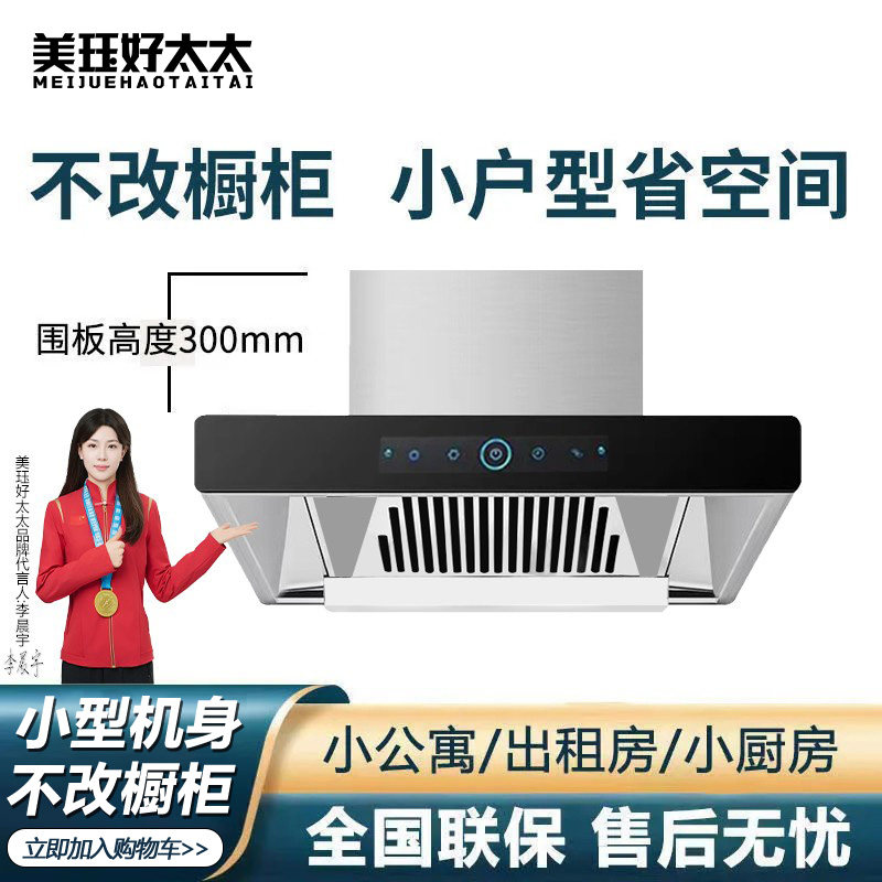 迷你公寓小型抽油烟机60cm70cm宽顶吸式小尺寸吸油烟机不锈钢顶吸