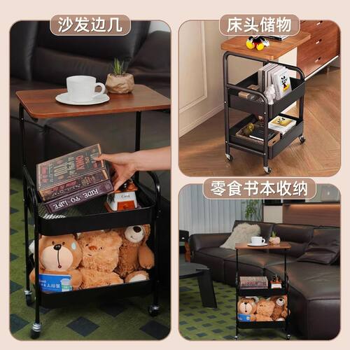 中式置物架可移动桌子推