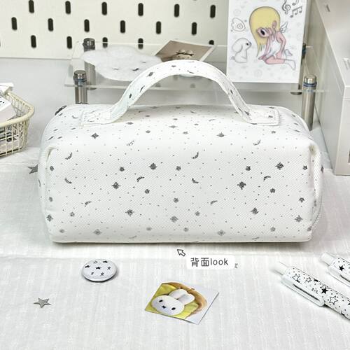 韩系白色星星方筒手提笔