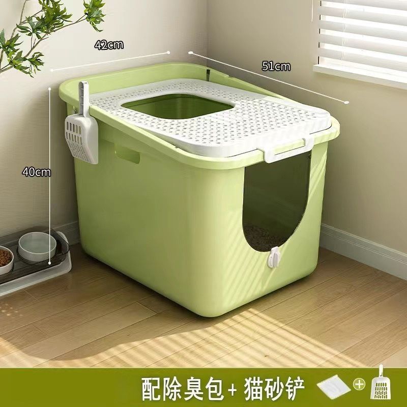 超大号猫厕所顶入一体式