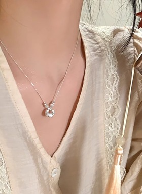 新款猫眼石小胖福项链女轻奢复古风小众设计高级感锁骨链吊坠颈链