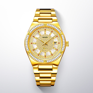 宾爵真红宝石金表男士手表全自动机械表满天星夜光防水商务男表