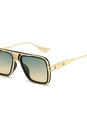 日系cherrykoko新款方形太阳镜  个性时尚轻奢金属风朋克版精致