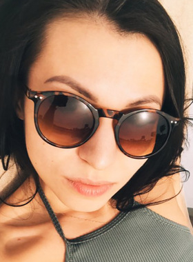 日系cherrykoko米丁太阳镜复古豹纹色女士墨镜炫彩水银眼镜