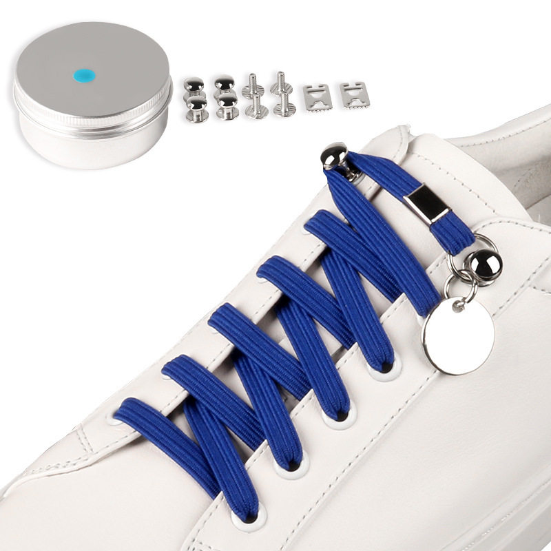 彩色松紧鞋子弹力懒人鞋带儿童成人单手系免绑扁平鞋带