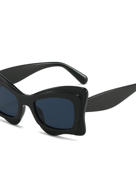 日系cherrykoko新款个性蝴蝶太阳镜 欧美嘻哈ins时尚大框猫眼