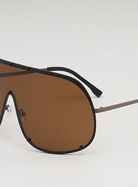 日系cherrykoko刘亦菲眼镜超大框一体式护目镜茶色太阳眼镜防