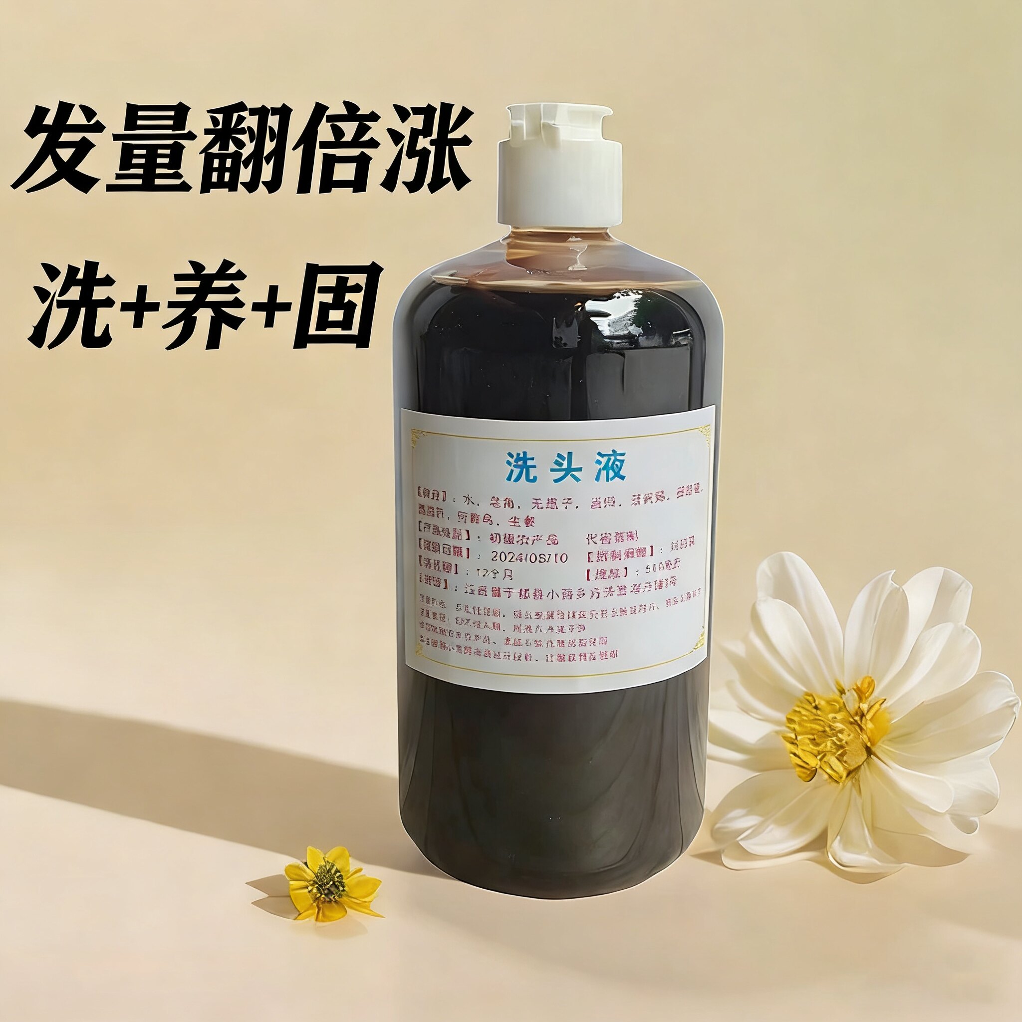 自制纯手工熬制天然侧柏叶何首乌皂角生姜洗发水中药材中草药植物