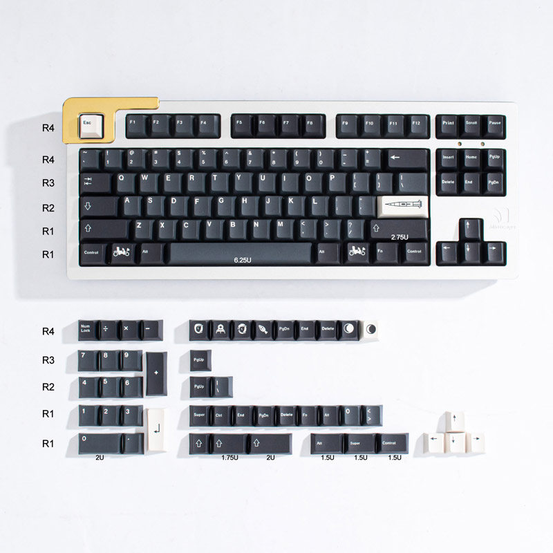 GMK APOLLO|NORTH|METROPOLITAN 기계식 키보드 키캡 짙은 회색 소형 원래 높은 PBT 승화 세트