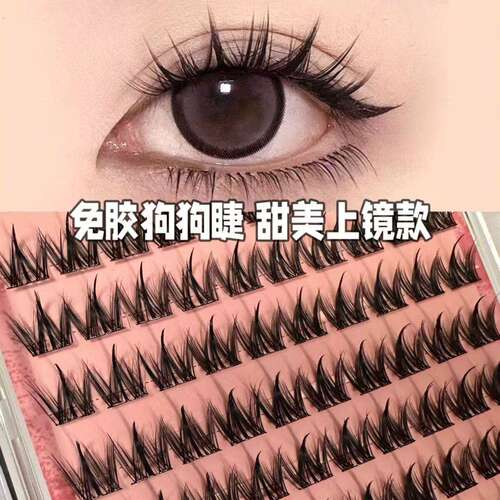 100簇大容量免胶小奶狗~犬系假睫毛懒人浓密自然仿真新款