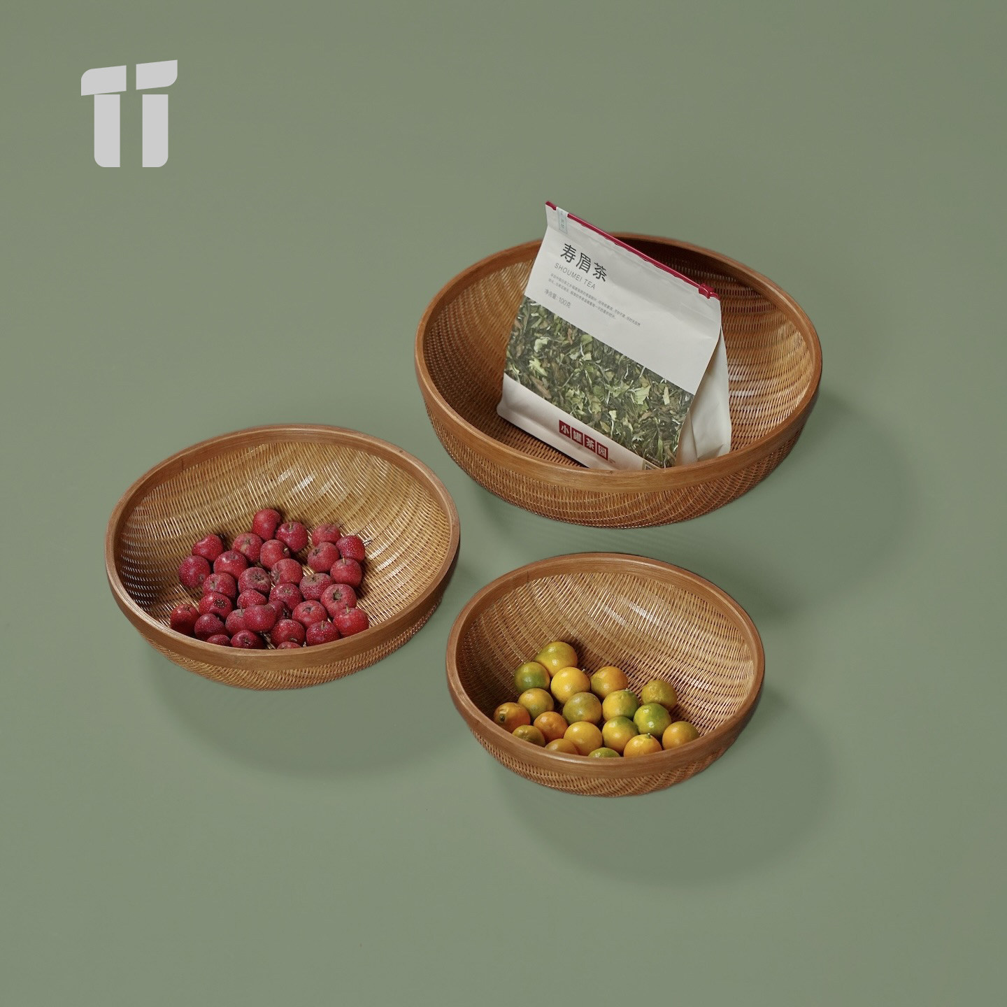 异兴|竹编收纳筐竹制精编家用水果篮干果点心篮茶具收纳篮复古