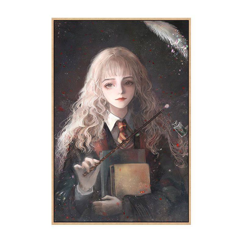 哈利波特赫敏罗恩diy数字油画魔法学院动漫手绘解压填色油彩画画