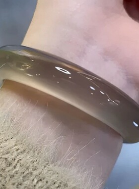 巴西茶金玛瑙玉髓手镯女烟灰色玉镯送女友轻奢礼物多样性发一