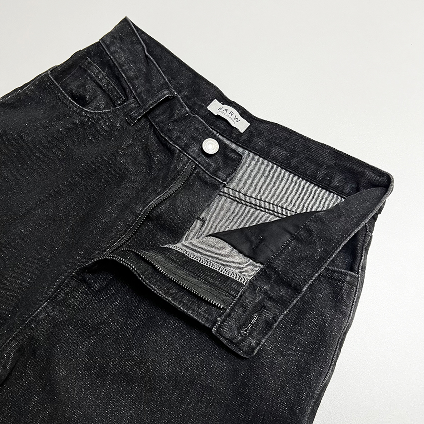 MARW UA 日单纯原 质感直筒版型百搭牛仔裤 高腰设计黑色