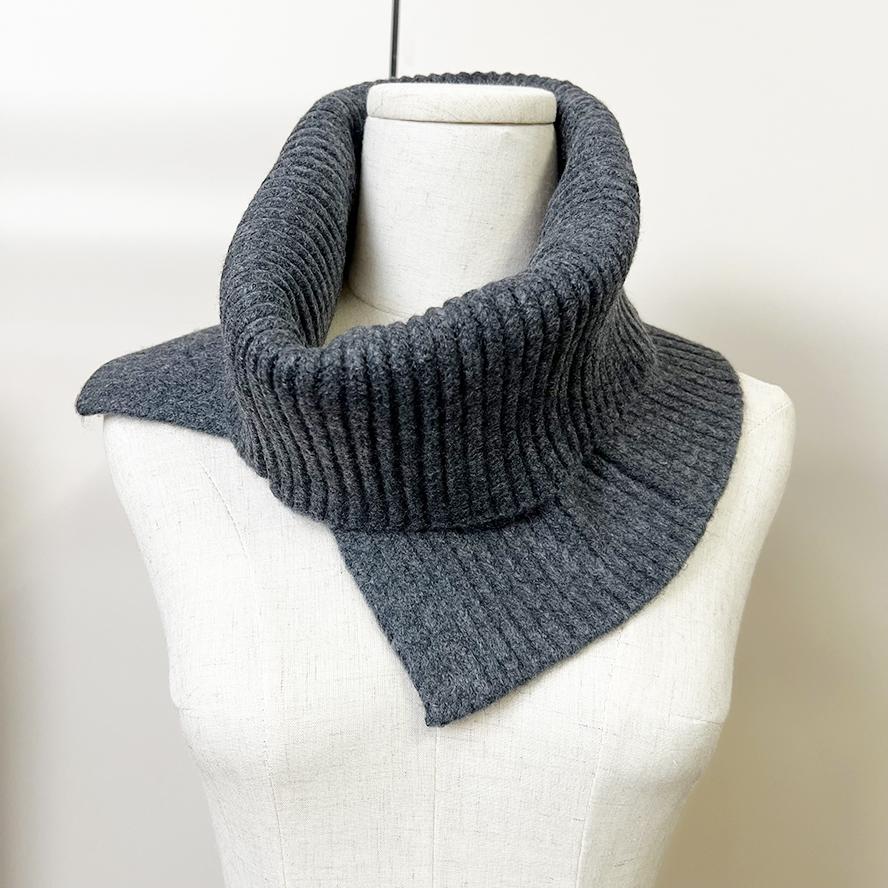 纯原出口订单 羊毛混纺 开叉设计螺纹脖套 保暖百搭单品围脖