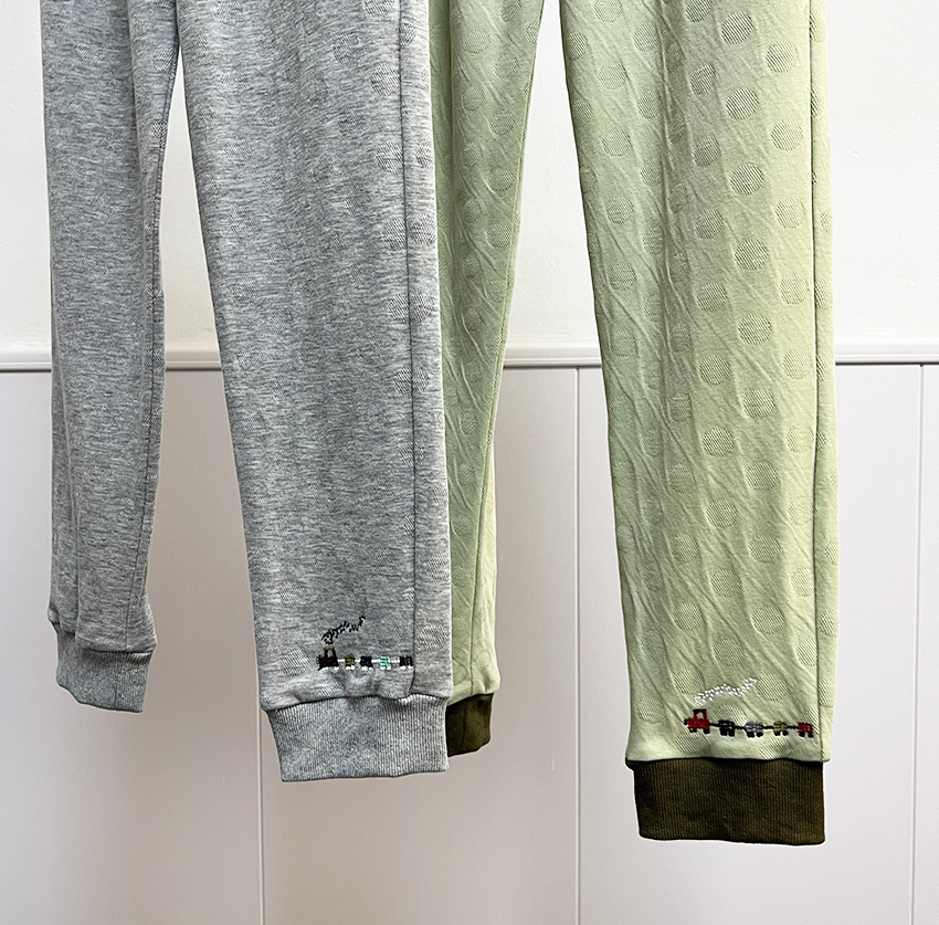 提花棉 日本贵牌小众 松紧腰刺绣舒适 纯棉打底裤 家居裤leggings