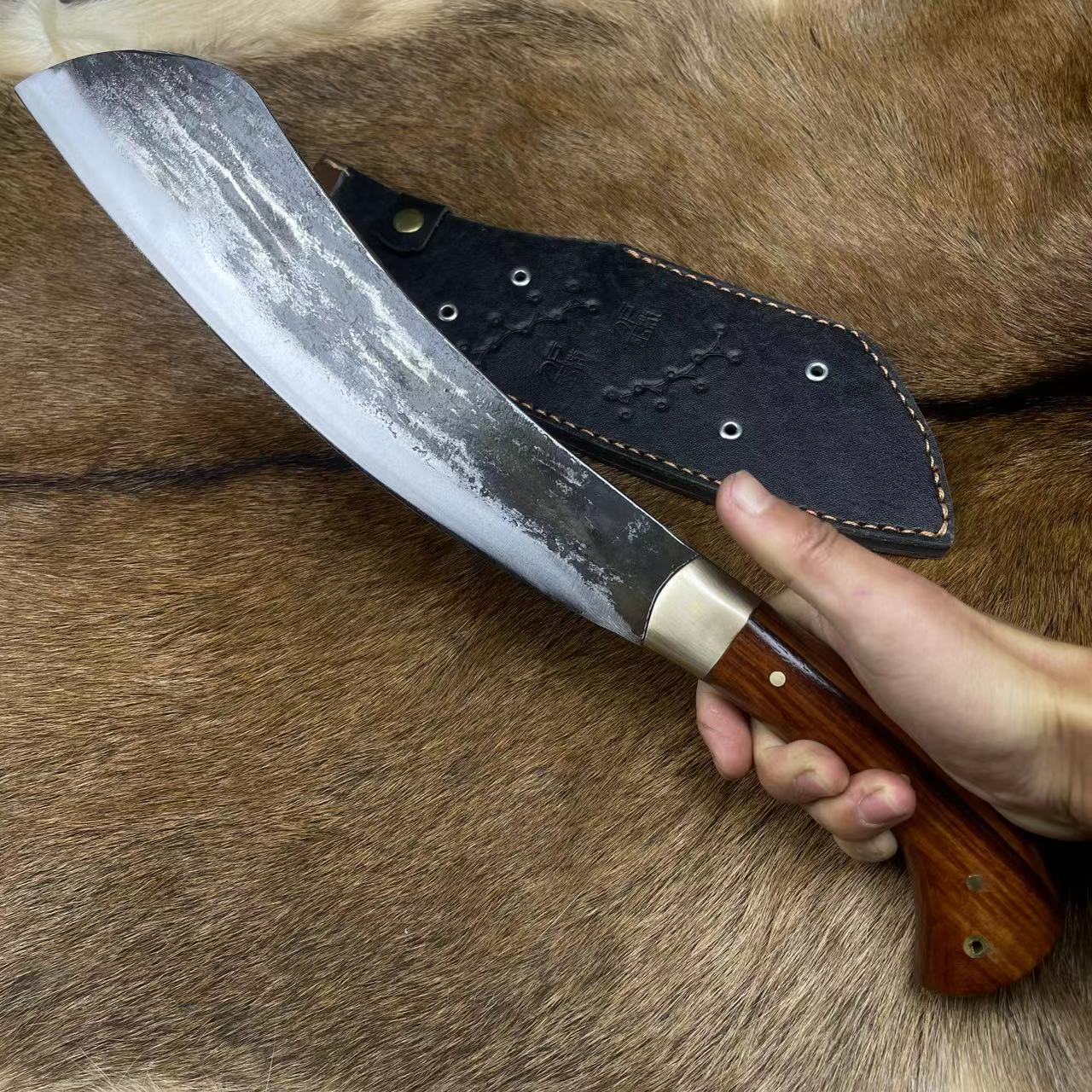 户撒帕兰砍柴刀手工锻打砍树开路山刀户外装备排障生存刀大砍山刀