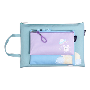 韩版卡通小清新牛津帆布A4文件袋中小学生试卷书本拉链手提收纳袋A5档案袋可爱手提袋加厚小号卡通防水牛津布