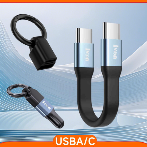 USB-A/USB-C短款充电线CC CL PD快充数据线typec转Lightning闪充27W/65W充电宝移动电源线适用于苹果安卓手机