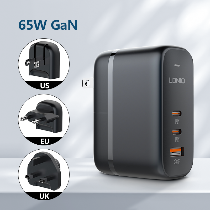 ldnio PD65W美标充电器+英标/欧规转接头+C-C快充线/正品旅行套装