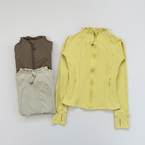 运动上衣女秋新款立领拉链修身速干瑜伽服跑步透气防晒健身上衣