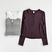 显瘦长袖 春秋修身 亨利衫 内搭打底衫 女士运动健身瑜伽长袖 同款