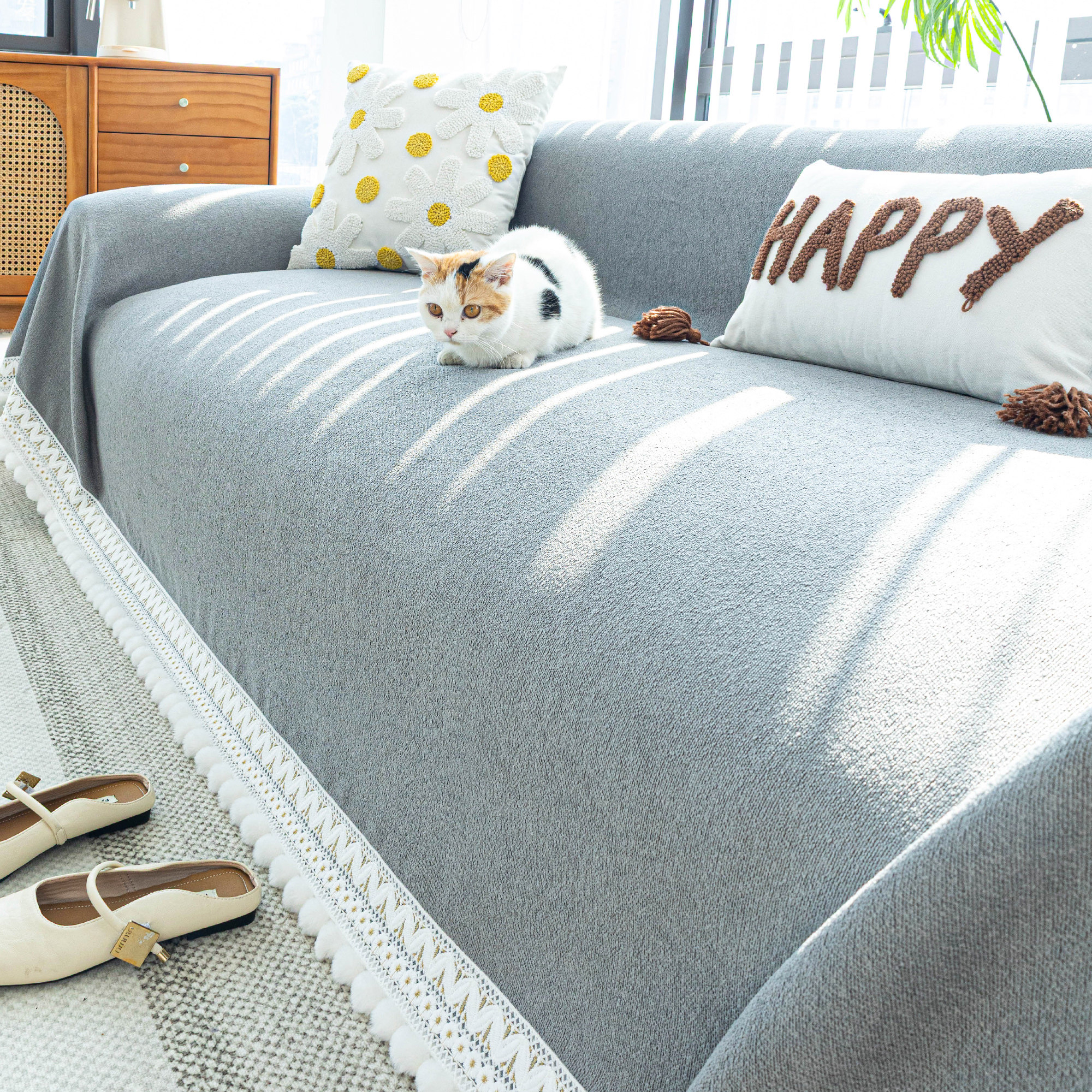 防水隔尿沙发盖布巾2026新款四季通用防猫抓防滑一整张全盖毯套罩