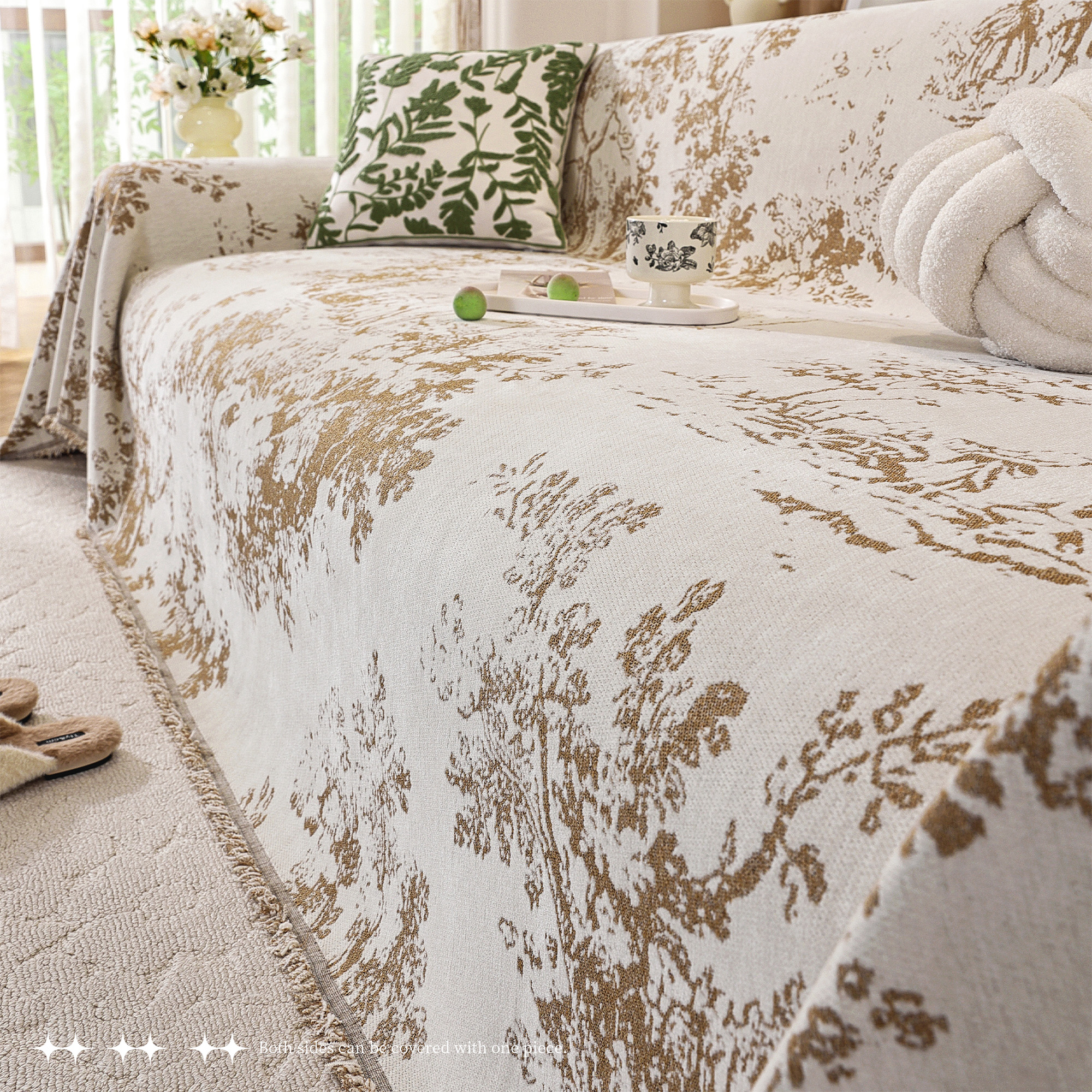 新款雪尼尔沙发盖巾盖毯复古法风