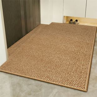 中古风入户门地垫纯色仿剑麻高级感客厅门口地毯新款加厚耐磨脚垫