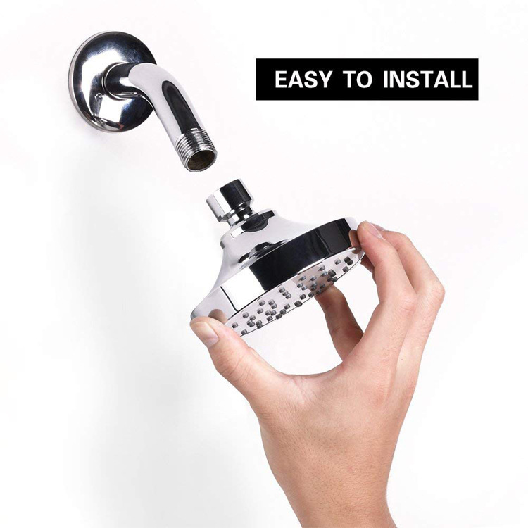 亚马逊高压花洒喷头 美式暗装4寸增压淋浴花洒头宾馆浴场小莲蓬头