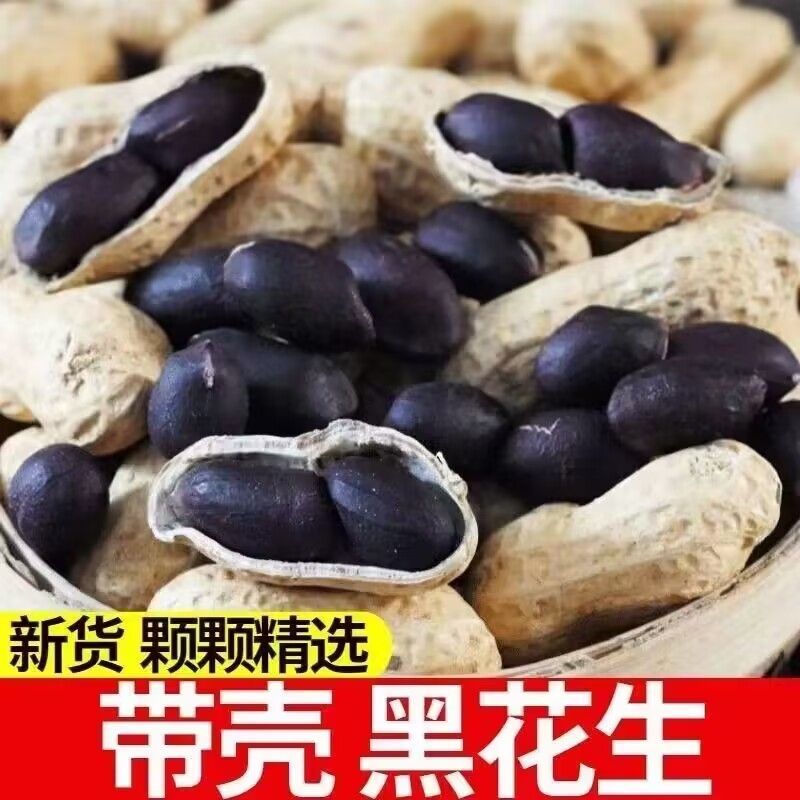 生带壳黑花生黑紫皮花青素