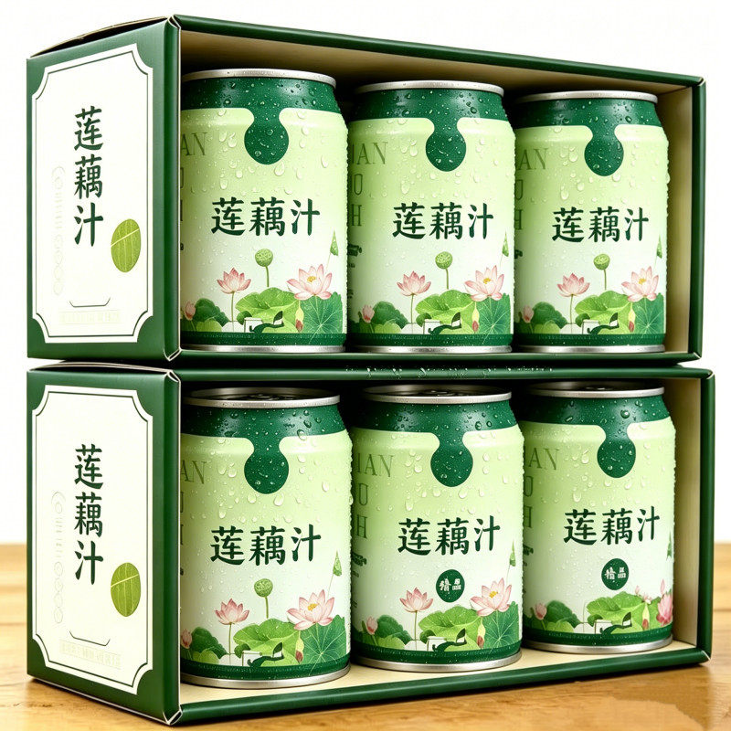 正宗生榨莲藕汁8罐装整箱批发