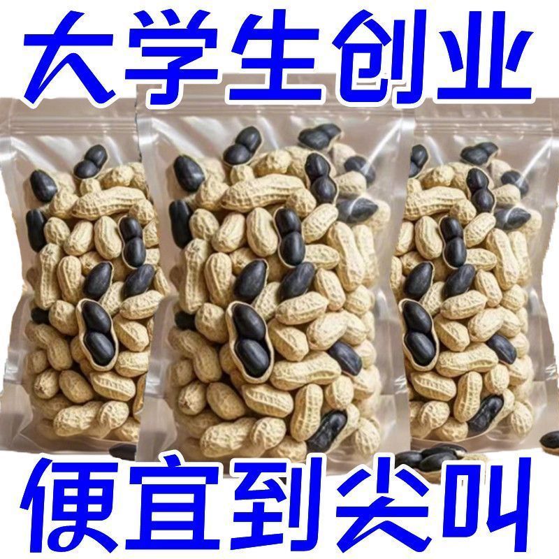 生壳黑花生老品种黑花生香甜