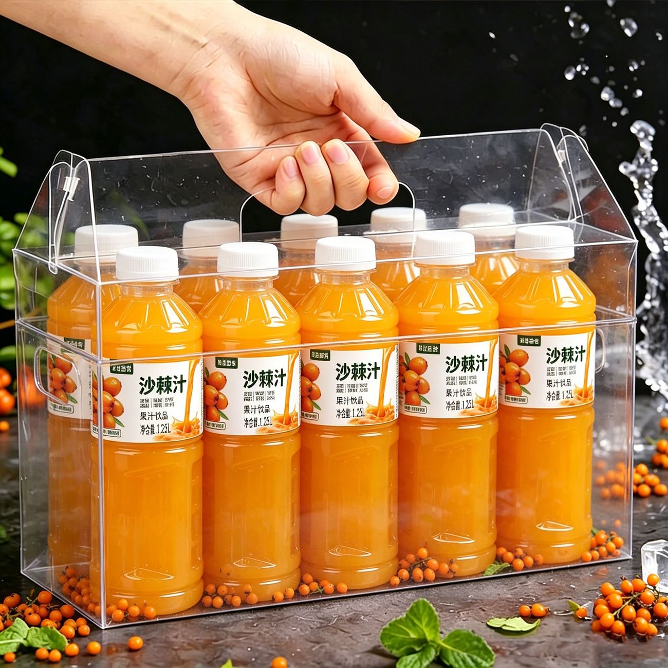 新品沙棘纯果汁复合果汁1.25L