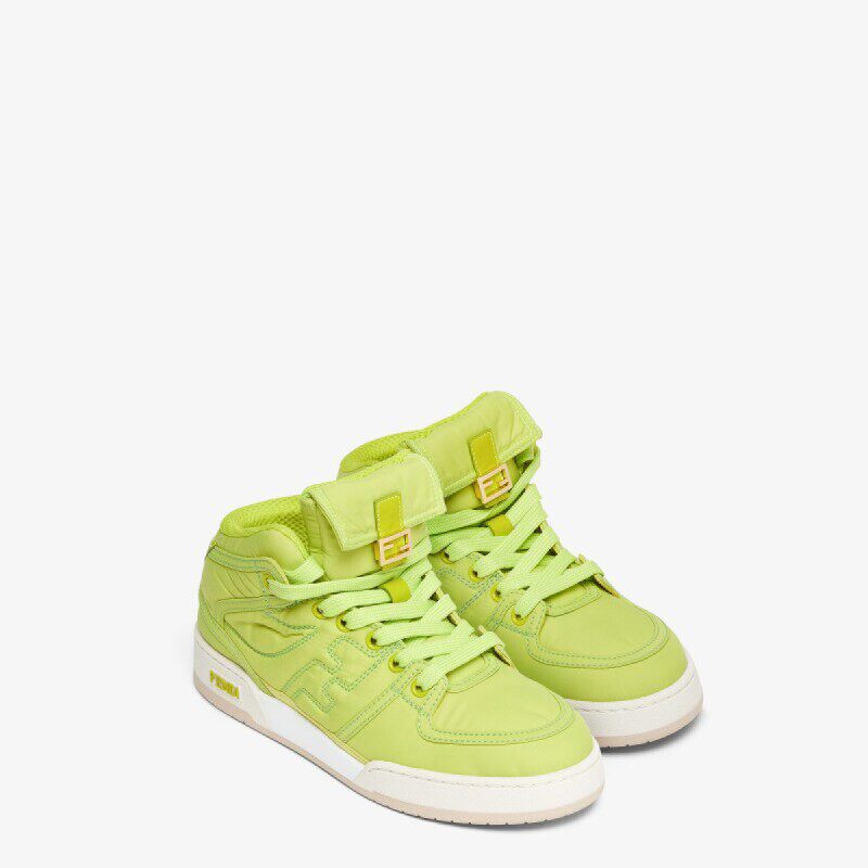 fendi/芬迪女鞋黄色尼龙系带休闲高帮运动鞋