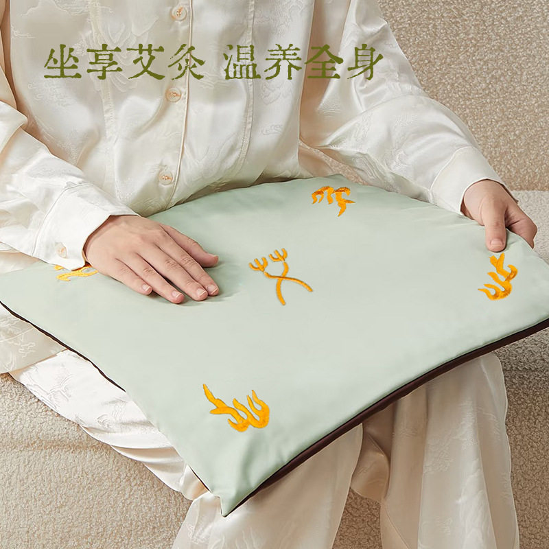 艾灸加热坐垫艾绒红花玫