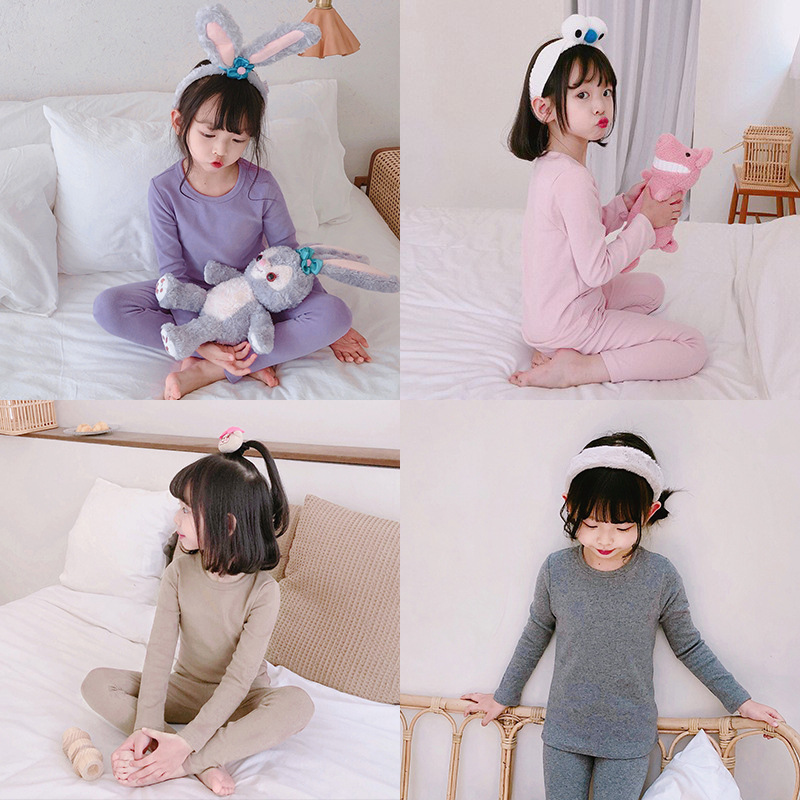 A类中大童男童女装160-170-180码家居服童装秋衣秋裤棉弹力加厚棉